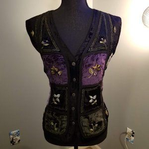 White Stag Hippy Vest Velvet Size16/18 Vintage